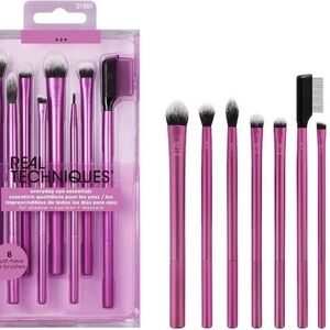 New Real Techniques Metallic Fuchsia Eye Brush Set - 8 Pieces